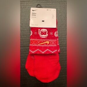 Nike Elite Dri-Fit Christmas Crew Socks Red Adult Unisex (W 10-13) (M 8-12)